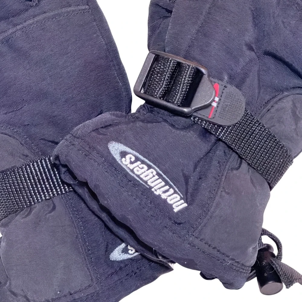 Hotfingers Winter Gloves Youth L 9-10 Black Nylon Insulated Snow Ski Outdoor